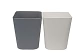 Feiupe 1.6 Gallon Small Trash Can Wastebasket for Kitchen Office Bathroom,Pack of 2(1.6 Gallon(2 Pack), White+Gray)