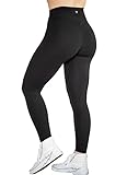 TomTiger Women's Yoga Pants High Waisted Workout Leggings for Women Butt Lifting Tummy Control Booty Tights (Black, M, m)