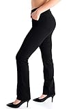 Yogipace,4 Pockets/Belt Loops, Petite Women's Straight Leg Yoga Dress Pants Work Pants Slacks Office Commute Travel, 27', Black, Size L