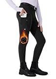 Willit Girls Fleece Horse Riding Pants Equestrian Breeches Kids Winter Riding Tights Thermal Schooling Tights Black L