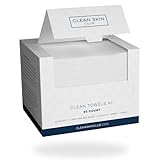 Clean Skin Club Clean Towels XL, 100% USDA Biobased Dermatologist Approved Face Towel, Disposable Clinically Tested Face Towelette, Facial Washcloth, Makeup Remover Dry Wipes, Ultra Soft, 50 Ct,1 Pack