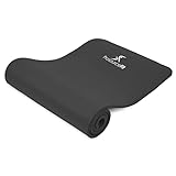 ProsourceFit 1/2 in Extra Thick Yoga Pilates Exercise Mat, Padded Workout Mat for Home, Non-Sip Yoga Mat for Men and Women, Black, 71 in x 24 in