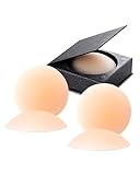 VOCH GALA 2 Pairs Silicone Nipple Covers for Women Reusable, Seamless and Sheer Adhesive Nipple Pasties, Sticky Breast Petals Nude