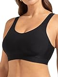 SHAPERMINT Daily Comfort Wireless Shaper Bra - High Support Compression Bras for Women with Extra-Wide Straps - Hook and Eye Closure - Wirefree Womens Bras - Small to Plus Size, X-Large, Black