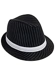 Loftus International Loftus 1920S Gangster Mob Boss Costume Pinstripe Fedora (Black)
