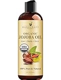 Handcraft Blends USDA Organic Jojoba Oil - Cold-Pressed 8 Fl Oz - 100% Pure and Natural - Premium Grade Carrier Oil for Skin and Hair - Hair and Body - Massage - Hexane-Free