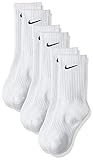 Performance Lightweight Crew Training Socks (3 Pair) (Medium, White/Black)