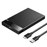 UGREEN 2.5' Hard Drive Enclosure USB 3.0 to SATA III for 2.5 Inch SSD & HDD 9.5mm 7mm External Hard Drive Enclosure Support Max 6TB with UASP Compatible with WD Seagate Toshiba Samsung Hitachi - Black