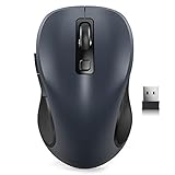 Trueque Wireless Mouse for Laptop, 2.4GHz Ergonomic Computer Mouse with Back & Forward Buttons, 3-Level DPI, 6 Buttons, Optical USB Cordless Mice for Windows Chromebook MacBook PC