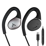 Avantree Resolve-C - USB C Wired Open-Ear Earbuds & Microphone with in-Line Controls & Over-Ear Hooks, Headphones Compatible with Samsung, LG, Google, OnePlus, and Other Type C Smartphones