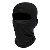 Fuinloth Balaclava Face Mask, Summer Cooling Neck Gaiter, UV Protector Motorcycle Ski Scarf for Men/Women Black