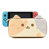 GeekShare Cat Ears Carry Case Compatible with Nintendo Switch/Switch OLED - Portable Hardshell Slim Travel Carrying Case fit Switch Console & Game Accessories (Multicolor, Large)