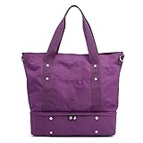 DSYQH Nylon Travel Bag Ladies Carry Fitness Travel Tote Shoulder Bag Large Capacity Weekend Tote