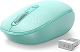Trueque Wireless Mouse, 2.4G Noiseless Mouse with USB Receiver- Portable Computer Mice, 3-Level DPI Cordless Mouse for PC, Tablet, Laptop, Notebook with Windows (Mint Green)