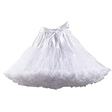 XinChangShangMao Women's Soft Chiffon Petticoat Tutu Skirt White