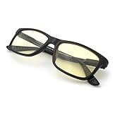 J+S Vision Blue Light Shield Computer Reading/Gaming Glasses - 0.0 Magnification - Anti Blue Light 100% UV Protection Low Color Distortion, Classic Black Frame - Essential Gaming Gear