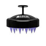 HEETA Hair Scalp Massager, Scalp Scrubber with Soft Silicone Bristles for Hair Growth & Dandruff Removal, Hair Shampoo Brush for Scalp Exfoliator, Black