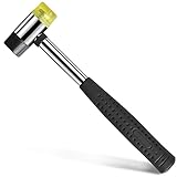 Small Rubber Mallet Hammer Tool - 25mm Non Marring Hammer Tapping Block for Vinyl Plank Flooring Mallet Rubber Hammer Small Hammer for Crafts - Jewelry, Wood Rubber and Nylon Double Faced Soft Mallet