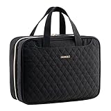 Everfun Hanging Travel Toiletry Bag for Women Men Large Makeup Cosmetic Organizer Bag with 4 Compartments Water-resistant Full Open Carry-on Dopp Kit for Full Size Travel Accessories