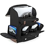 LoDrid Game Backpack Compatible with PS5/PS4/PS4 Pro/PS4 Slim/Xbox One/Xbox One X/Xbox One S, Protective Travel Carrying Case with Zipper Pockets for Console, 15.6' Laptop, and Game Accessories (Patent Design)
