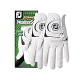 FootJoy Men's WeatherSof 2 Golf Glove White Large, Worn on Left Hand, 2 count (Pack of 1)