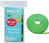 VELCRO Brand 90648 ONE-WRAP Garden Ties | Plant Supports for Effective Growing | Strong Grips are Reusable and Adjustable | Cut-to-Length, 75 ft x 1/2 in, Green-Recycled Plastic