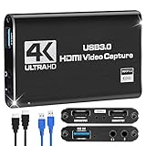 Capture Card, Capture Card Nintendo Switch, HDMI Game Capture Card Switch 4K Input, Video Capture Card for Streaming Video Recording 1080P 60FPS Output, USB 3.0 Capture Card for PS5/PS4/PC/OBS/Xbox