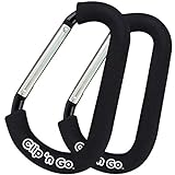 PBnJ baby Stroller Hooks for Hanging Diaper Bags - Mommy Stroller Clip and Stroller Accessories Organizer Hook - Large Carabiner Clips for Mom Purse Shopping Grocery Bag and Accessory - (2 Pack)