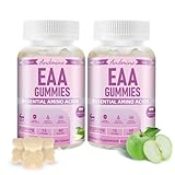 andmino EAA Gummies 7500 mg, BCAA Gummies with Trehalose, Amino Acids Supplement for Muscle, Immune, Nervous & Digestive Health, for Adults & Kids, Non-GMO, Vegan, Gluten Free, Apple Flavor, 120