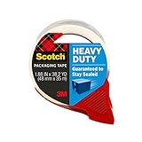 Scotch Heavy Duty Shipping Packaging Tape, 1 Dispensered Roll, 1.88 x 38.2 yd, Great for Packing, Shipping & Moving, Clear (3850S-RD)