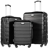 Coolife Luggage 3 Piece Set Suitcase Spinner Hardshell Lightweight TSA Lock