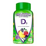 Vitafusion Vitamin D3 Gummy for Bone and Immune System Support, Peach, Blackberry and Strawberry Flavored, 50 mcg Vitamin D, America’s Number 1 Brand, 75 Day Supply, 150 Count