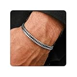 Galis Chain Bracelets For Men - Premium Stainless Steel Mens Bracelet, Silver Plated Non Tarnish Bracelet - This Snake Chain suits as Everyday Men's Bracelets is Stylish Gifts For Him 7.5'