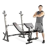 Marcy Olympic Weight Bench for Full-Body Workout MD-857, Grey/Black