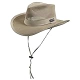 Panama Jack Mesh Crown Safari Sun Hat, 3' Brim, Adjustable Chin Cord, UPF (SPF) 50+ Sun Protection (Khaki, X-Large)