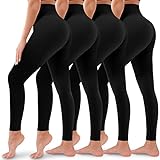 4 Pack Leggings for Women Butt Lift High Waisted Tummy Control No See-Through Yoga Pants Workout Running Leggings
