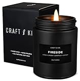 Scented Candles for Men | Smokey Fireside Scented Candle | Aromatherapy Candle, Candle for Men Gifts | Soy Candles, Wood Wicked Candles, Long Lasting Candles | Mens Candles for Home