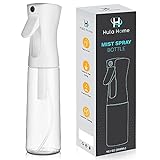 Hula Home Continuous Spray Bottle (10.1oz/300ml) Empty Ultra Fine Plastic Water Mist Sprayer – For Hairstyling, Cleaning, Salons, Plants, Essential Oil Scents & More - White