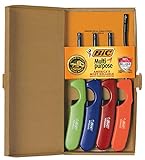 BIC Multi-Purpose Classic and Flex Wand Candle Lighters, Assorted Colors, Reliable and Safe, For Fireplaces, Campfires and More, Utility Lighter, 4-Count