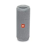 JBL Flip 4, Gray - Waterproof, Portable & Durable Bluetooth Speaker - Up to 12 Hours of Wireless Streaming - Includes Noise-Cancelling Speakerphone, Voice Assistant & JBL Connect+