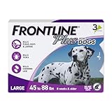 Frontline Plus Flea and Tick Treatment for Large Dogs Up to 45 to 88 lbs. 3 Treatments