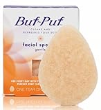 Buf-Puf Gentle Facial Sponge, Dermatologist Developed, Removes Deep Down Dirt & Makeup That Causes Breakouts and Blackheads, Reusable, Exfoliating, 1 Count