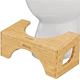 Squatty Potty The Original Toilet Stool - Bamboo Flip, 7' and 9' Adjustable Heights, Brown - Improve Bathroom Posture and Comfort