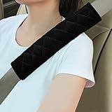 Amooca Soft Auto Seat Belt Cover Seatbelt Shoulder Pad 2 PCS for a More Comfortable Driving Compatible with All Cars and Backpack Black