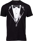 Tuxedo T-Shirt | Classic Party Humor Vintage Funny Tux Tee Joke Concert Festival Shirt for Men Women-(Black,2XL)
