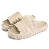 rosyclo Cloud Slippers Pillow Slides for Women and Men, Massage Shower Bathroom Non-Slip Quick Drying Open Toe Super Soft Comfy Home House Cloud Cushion Slide Sandals for Indoor Outdoor Shoes