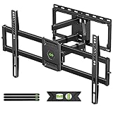 USX MOUNT Full Motion TV Wall Mount for Most 47-84 inch Flat Screen/LED/4K TV, TV Mount Bracket Dual Swivel Articulating Tilt 6 Arms, Max VESA 600x400mm, Holds up to 132lbs, Fits 8” 12” 16' Wood Studs