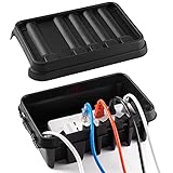 SockitBox – The Original Weatherproof Connection Box – Indoor & Outdoor Electrical Power Cord Enclosure for Timers, Extension Cables, Transformers, Power Strips, Lights, Tools & More – Medium – Black
