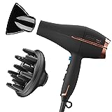 INFINITIPRO BY CONAIR Hair Dryer, 1875W AC Motor Pro Hair Dryer with Ceramic Technology, Includes Diffuser and Concentrator, Black