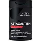 Sports Research Triple Strength Astaxanthin 12mg with Organic Coconut Oil - Antioxidant Supplement, Non-GMO Verified & Gluten Free - 60 Softgels